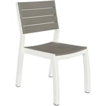 Keter - Chaise Harmony en re'sine antichoc et lattes effet bois blanc/gris tourterelle 54x58x86 cm pour jardin exte'rieur