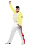 Smiffys Queen Freddie Mercury Costume, Yellow with Jacket & Trousers, Officially Licensed Queen Fancy Dress, Adult Dress Up Costumes