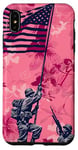 Coque pour iPhone XS Max Rose Pop Art Floral Iwo Jima Drapeau Américain Levage