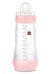 MAM Easy Start Anti-Colic A124 – Patented Anti-Colic Bottle with Teat 3 Made of SkinSoftTM Ultra-Soft Silicone, for Babies from 4 Months, 320 ml, Pink, 1 Unit, Self-Sterilising in 3 Minutes