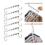 6st Magic Hanger Hooks Space Coat Closet Garderob Arrangörer Silver