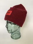 New Men’s Hugo Boss ‘Xaff 6’ Dark Red Wool Blend Wide Cuffed Beanie