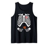 Skeleton Twins Pregnancy Halloween costume Pumpkin Baby Lazy Tank Top