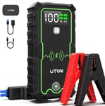 UTRAI 6000A Booster Batterie, 27000mAh Booster Batterie Voiture Démarrage de Voiture (Jusqu’à 8.5 L Essence All Gazole) 12V Jump Starter avec Lampe à LED, Boussole, Marteau de Sécurité