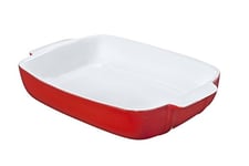 Pyrex 8013093 Signature Plat à Four Rectangulaire Rouge en Céramique 35 X 25 cm