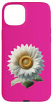 iPhone 15 Plus White Sunflower Case