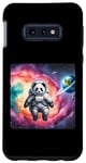 Coque pour Galaxy S10e Astronaute Panda flottant dans l'espace avec nébuleuse. Suit Planet