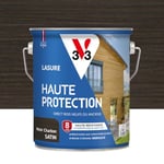 V33 Lasure Bois extérieur Noir charbon satin - Haute Protection 8 ans - Haute résistance hydrofuge et anti-UV - Résiste aux variations du bois - Ecolabel, résine d'origine végétale - 2,5L