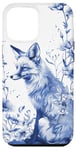 Coque pour iPhone 12 Pro Max Blue Fox Chinoiserie French Esthétique Toile Fille