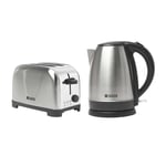 Silver 1.7L 2200W Cordless Kettle & 700W 2 Slice Extra Wide Slot Toaster Combo