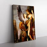 Big Box Art Oedipus and The Sphynx by Gustave Moreau Canvas Wall Art Print Ready to Hang Picture, 76 x 50 cm (30 x 20 Inch), Cream, Blue, Grey