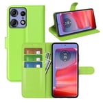 Moto Edge 50 Pro Pu Wallet Case [Green]