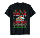 Christmas Is Better On A Crane Truck Funny Santa Sweater T-Shirt