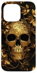 Coque pour iPhone 14 Pro Max Crâne Nature Éléments Comme Feuilles Crâne Art