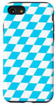 Coque pour iPhone SE (2020) / 7 / 8 Bleu et blanc - Motif losanges - Motif à carreaux bavarois