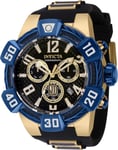 Invicta 40444 Jason Taylor Sort/Gul guldtonet stål Ø52 mm