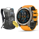 Garmin Fenix 8 AMOLED – Sapphire Orange Titan 51mm (OBS. Teton Ryggsäck på köpet!)