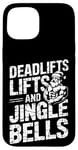 iPhone 15 Funny Deadlifts and Jingle Bells Santa Claus Gym Fitness Pun Case