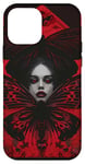 Coque pour iPhone 12 mini Rouge Art Déco Géométrique Death Moth Dark Goth Girl Fantaisie