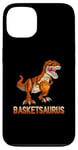 Coque pour iPhone 13 BasketSaurus Dinosaure Balle T-rex Dino Jouant au Basketball