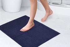 Emma Barclay Noodle Soft Touch Non-Slip Bathroom Rug in Navy - Shower Mat 40x60cm