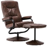 Memphis Tan Leather Swivel Recliner Chair and Footstool