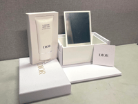 Christian Dior Beautiful White Lacquered Wooden Box  With Mirror & Cleanser