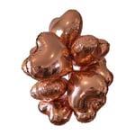 Rose gold heart shaped balloons 18 inch, 10 pieces with ribbon, baby shower, valentines, wedding, bridal, engagement, birthday party, hen's, helium or air, shiny, metallic, graduation, girls,love