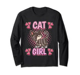 Womens Cat Girl Cat Long Sleeve T-Shirt