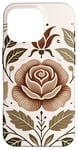 Coque pour iPhone 16 Pro Rose florale botanique, style bohème minimaliste, roses d'amour