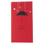 3D Valentine Card  - I'm yours and you're mine - 3D hearts hitting Umbrella