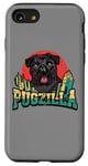 Coque pour iPhone SE (2020) / 7 / 8 Retro Pug Pugzilla Funny Dog Lover Japanese Movie Poster