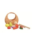 Egmont Toys Wooden Fruit and Vegetable Set in a Basket