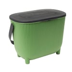 EDA - Poubelle à compost 10 L avec filtre à charbon - Ouverture XXL - Filtre anti-odeurs - Design moderne - Vert Cactus