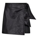 Phoebecc Leather Bow Skirt - Black