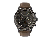 Sekonda Watch Mens Gents Sports Dual Time Black Dial Tan Strap 1651 RRP £79.99