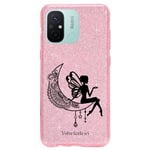 Coque Redmi 12C 11A paillettes rose fee lune