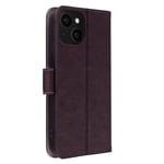 Case for iPhone 15 Plus Card-holder Cover Video Stand Feature Purple