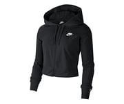 Nike W NSW HRTG Hoodie FZ PK Sweat-Shirt Femme, Black/White/(White), FR : L (Taille Fabricant : L)