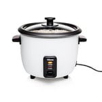 Tristar Rice Cooker, 0.6 L, Cooks Rice for Up to 3 People, No Burning, Keep Warm Function, 300W, Stainless Steel, White, RK-6117