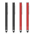 MoKo Stylus Pen(4PCS), Universal Capacitive Touch Screen Rubber Tip Digital Pen Compatible with iPad, iPhone, Samsung, Kindle, All Capacitive Touch Screen Devices Smartphones & Tablets, Black+Red