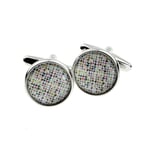 Kaleidoscope Design Round Cufflinks Presented in a Personalised Box