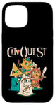 Coque pour iPhone 15 Cat Quest RPG Hero Cats Jeu vidéo RPG Gamer Funny Cat