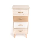 Intempora - Meuble De Rangement, Commode Bois Blanc Beige Pin 4 Tiroirs Scandinave 40x29x82cm