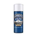 Hammerite Spray Paint for Metal. Direct to Rust Exterior Silver Metal Paint, Smooth Finish. Corrosion Resistant Silver Gloss Paint and Rust Remover, 8 Year Protection - 400ml Aerosol 0.5 SqM Coverage​