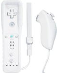 Manette Wii Avec Nunchuck,Wii Contrôleur Wii Télécommande Wii Remote Controller Avec Contrôleur Nunchuk Étui En Silicone Dragonne Pour Wii (Manette Sans Motion Plus)