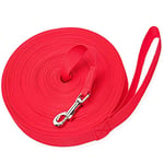 Mainiusi Longe pour Chien 20m Laisse de Dressage pour Chien Laisse Longue pour Chien(Rouge, 20M)