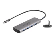 Delock 64293, Usb 3.2 Gen 1 (3.1 Gen 1) Type-C, Usb 3.2 Gen 2 (3.1 Gen 2) Type-A, 10000 Mbit/S, Grå, Metall, 0,3 M