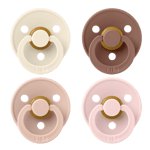 BIBS - Pacifier Colour 4 PACK - Ivory/Blush/Woodchuck/Blossom - Size 2