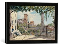 Kunst für Alle 'Encadré Image de Franz Ludwig Catel Villa Malte à Rome, d'art dans Le Cadre de Haute qualité Photos Fait Main, 40 x 30 cm, Noir Mat